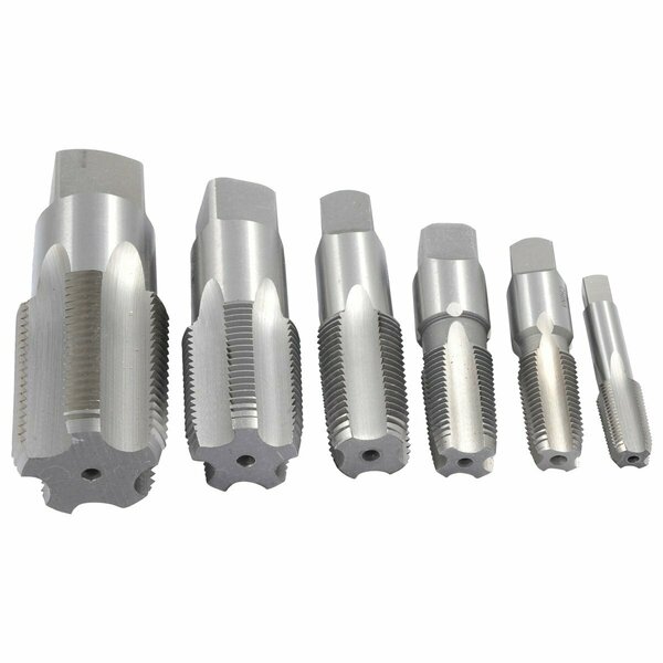 Hhip 6 Piece 1/8-1 in. Carbon Steel NPT Taper Pipe Tap Set 1011-3307